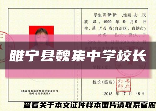 睢宁县魏集中学校长缩略图