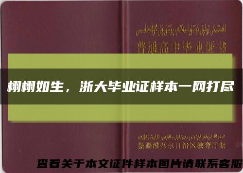 栩栩如生，浙大毕业证样本一网打尽缩略图