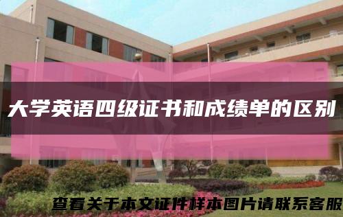 大学英语四级证书和成绩单的区别缩略图