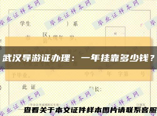 武汉导游证办理：一年挂靠多少钱？缩略图