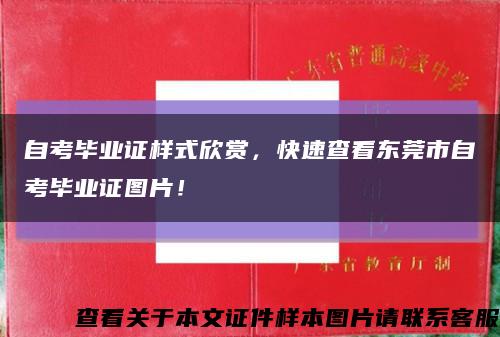 自考毕业证样式欣赏，快速查看东莞市自考毕业证图片！缩略图