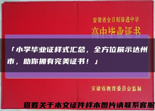 「小学毕业证样式汇总，全方位展示达州市，助你拥有完美证书！」缩略图