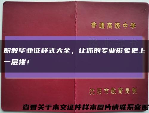 职教毕业证样式大全，让你的专业形象更上一层楼！缩略图