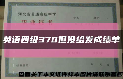 英语四级370但没给发成绩单缩略图