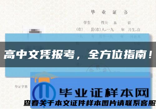 高中文凭报考，全方位指南！缩略图