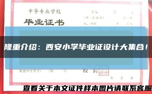 隆重介绍：西安小学毕业证设计大集合！缩略图