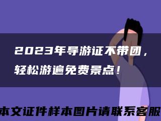 2023年导游证不带团，轻松游遍免费景点！缩略图