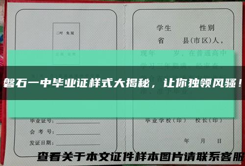 磐石一中毕业证样式大揭秘，让你独领风骚！缩略图