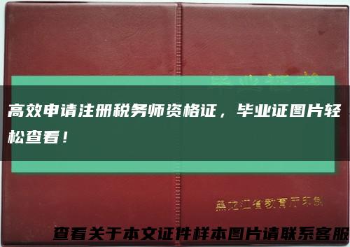 高效申请注册税务师资格证，毕业证图片轻松查看！缩略图