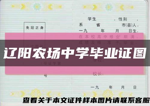 辽阳农场中学毕业证图缩略图