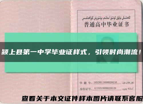 颍上县第一中学毕业证样式，引领时尚潮流！缩略图