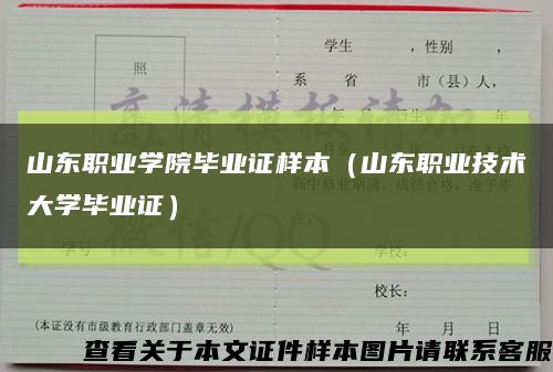 山东职业学院毕业证样本（山东职业技术大学毕业证）缩略图