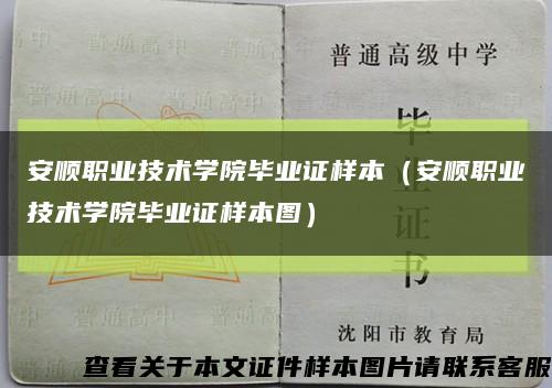 安顺职业技术学院毕业证样本（安顺职业技术学院毕业证样本图）缩略图