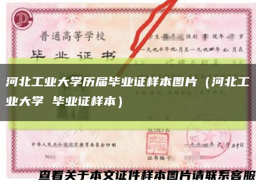 河北工业大学历届毕业证样本图片（河北工业大学 毕业证样本）缩略图