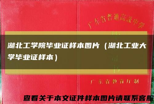 湖北工学院毕业证样本图片（湖北工业大学毕业证样本）缩略图