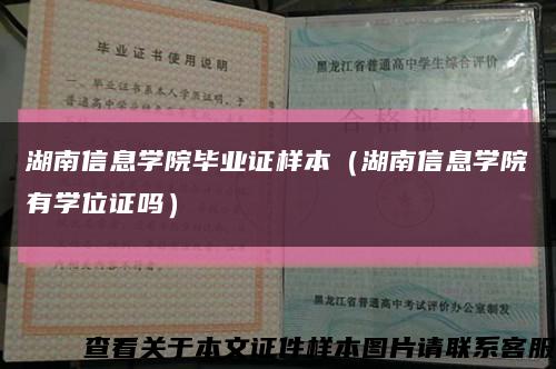 湖南信息学院毕业证样本（湖南信息学院有学位证吗）缩略图