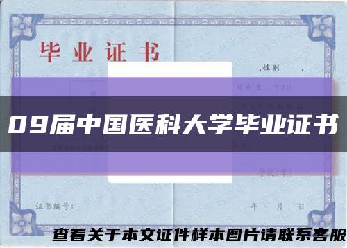 09届中国医科大学毕业证书缩略图