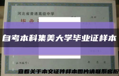 自考本科集美大学毕业证样本缩略图