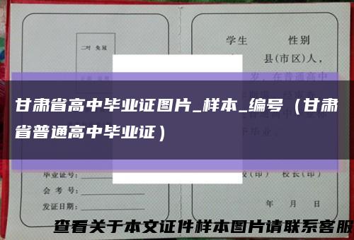 甘肃省高中毕业证图片_样本_编号（甘肃省普通高中毕业证）缩略图