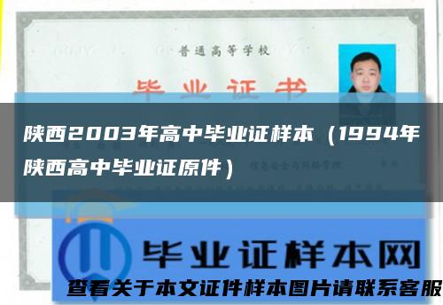 陕西2003年高中毕业证样本（1994年陕西高中毕业证原件）缩略图