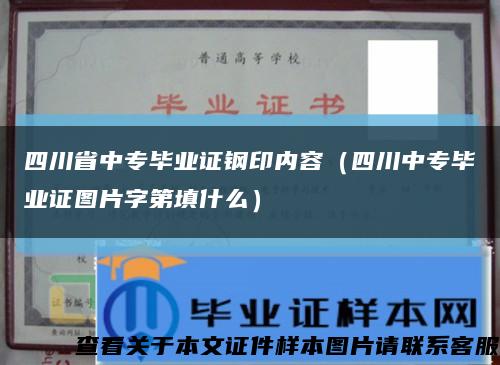 四川省中专毕业证钢印内容（四川中专毕业证图片字第填什么）缩略图