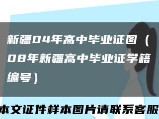 新疆04年高中毕业证图（08年新疆高中毕业证学籍编号）缩略图