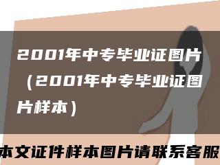 2001年中专毕业证图片（2001年中专毕业证图片样本）缩略图