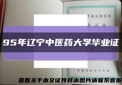 95年辽宁中医药大学毕业证缩略图