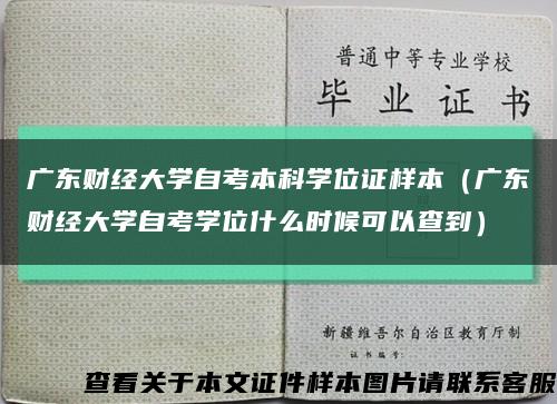 广东财经大学自考本科学位证样本（广东财经大学自考学位什么时候可以查到）缩略图