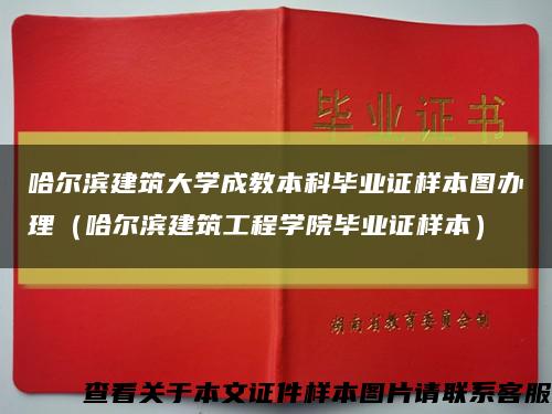 哈尔滨建筑大学成教本科毕业证样本图办理（哈尔滨建筑工程学院毕业证样本）缩略图