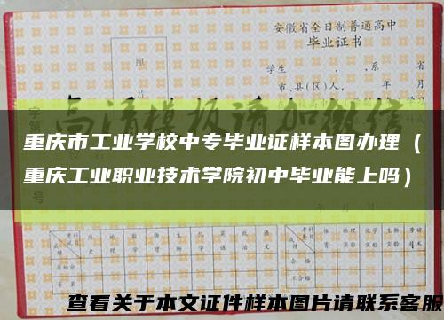 重庆市工业学校中专毕业证样本图办理（重庆工业职业技术学院初中毕业能上吗）缩略图