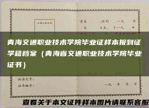 青海交通职业技术学院毕业证样本报到证学籍档案（青海省交通职业技术学院毕业证书）缩略图