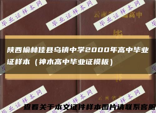 陕西榆林佳县乌镇中学2000年高中毕业证样本（神木高中毕业证模板）缩略图