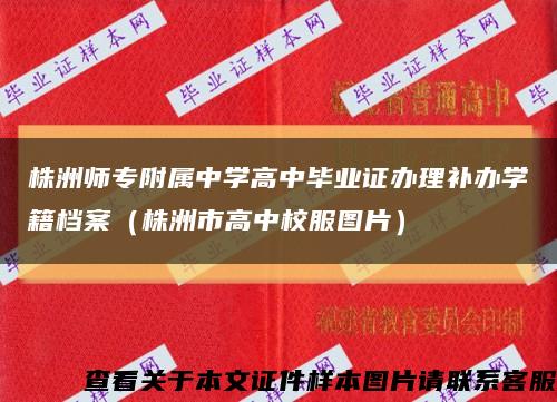 株洲师专附属中学高中毕业证办理补办学籍档案（株洲市高中校服图片）缩略图