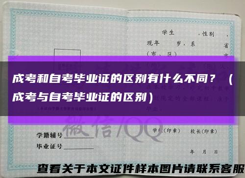 成考和自考毕业证的区别有什么不同？（成考与自考毕业证的区别）缩略图