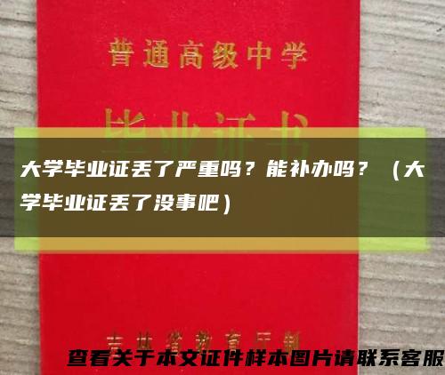 大学毕业证丢了严重吗？能补办吗？（大学毕业证丢了没事吧）缩略图