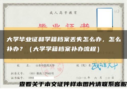 大学毕业证和学籍档案丢失怎么办，怎么补办？（大学学籍档案补办流程）缩略图