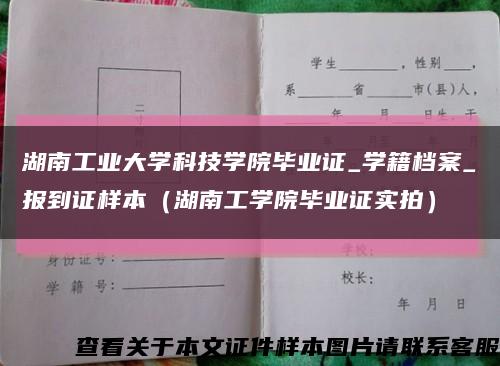 湖南工业大学科技学院毕业证_学籍档案_报到证样本（湖南工学院毕业证实拍）缩略图