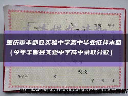 重庆市丰都县实验中学高中毕业证样本图（今年丰都县实验中学高中录取分数）缩略图