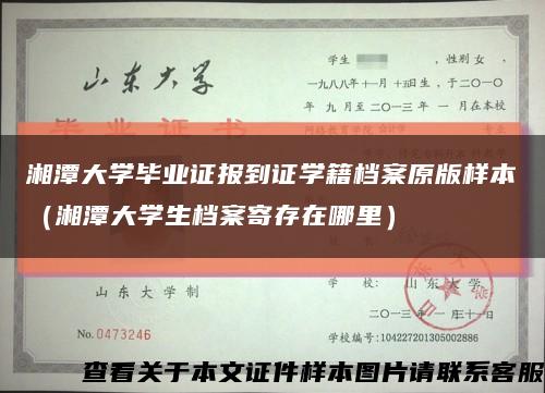 湘潭大学毕业证报到证学籍档案原版样本（湘潭大学生档案寄存在哪里）缩略图