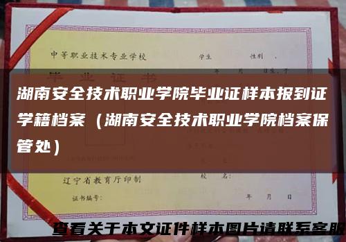 湖南安全技术职业学院毕业证样本报到证学籍档案（湖南安全技术职业学院档案保管处）缩略图