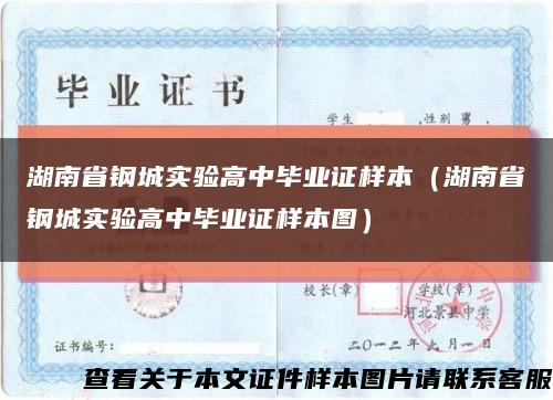 湖南省钢城实验高中毕业证样本（湖南省钢城实验高中毕业证样本图）缩略图