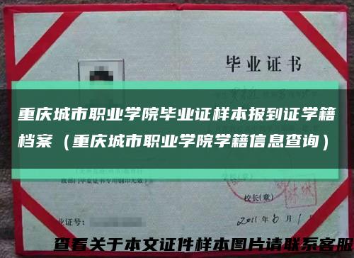 重庆城市职业学院毕业证样本报到证学籍档案（重庆城市职业学院学籍信息查询）缩略图