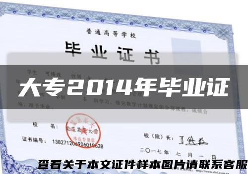 大专2014年毕业证缩略图