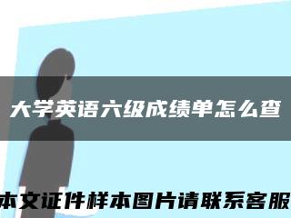 大学英语六级成绩单怎么查缩略图