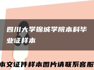 四川大学锦城学院本科毕业证样本缩略图