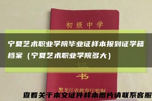 宁夏艺术职业学院毕业证样本报到证学籍档案（宁夏艺术职业学院多大）缩略图