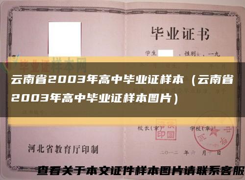 云南省2003年高中毕业证样本（云南省2003年高中毕业证样本图片）缩略图