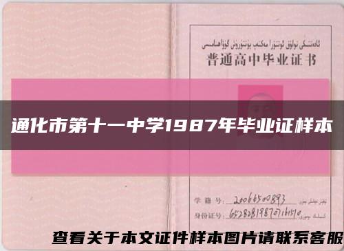 通化市第十一中学1987年毕业证样本缩略图