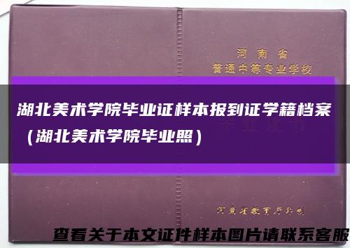 湖北美术学院毕业证样本报到证学籍档案（湖北美术学院毕业照）缩略图